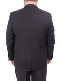 Thumbnail for Label M TWO PIECE SUITS Mens Portly Fit Solid Charcoal Gray Two Button Wool Blend Suit