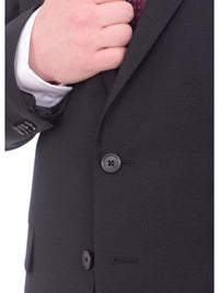 Thumbnail for Lazetti Couture Sale Suits Lazetti Couture Men's Portly Fit Solid Navy Blue Two Button Wool 2 Piece Suit