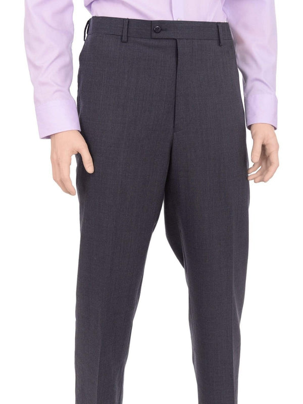 Louis Raphael LUXE Men's Slim Fit Flat Front Stretch Wool Blend Dress Pant  at  Men’s Clothing store