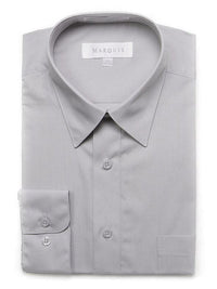 Thumbnail for Marquis SHIRTS 18 1/2 36/37 Marquis Mens Slim Fit Solid Gray Cotton Blend Dress Shirt