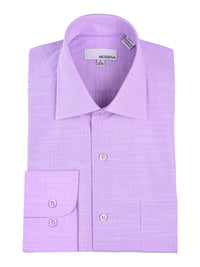 Thumbnail for Modena Sale Shirts 15 32/33 Regular Fit Lavander Textured Spread Collar Cotton Blend Dress Shirt
