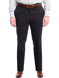 Thumbnail for Napoli PANTS Napoli Slim Fit Solid Navy Blue Flat Front Wool Dress Pants