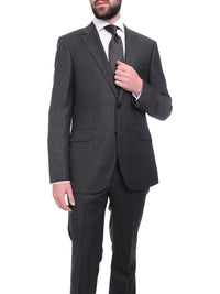 Thumbnail for Napoli TWO PIECE SUITS Napoli Classic Fit Charcoal Gray Plaid Half Canvassed Super 150s Wool Suit