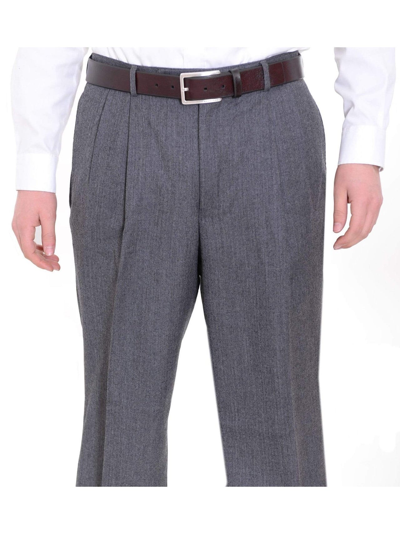 Nautica Sale Pants 30X30 Nautica Regular Fit Gray Herringbone Pleated Wool Dress Pants