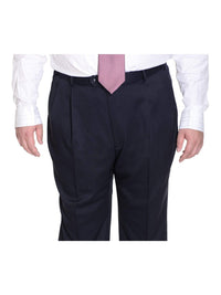 Thumbnail for Palm Beach PANTS 34W Palm Beach Mens Solid Navy Blue Double Pleated Wool Blend Dress Pants