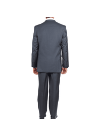 Thumbnail for back view of charcoal gray wool men's suit