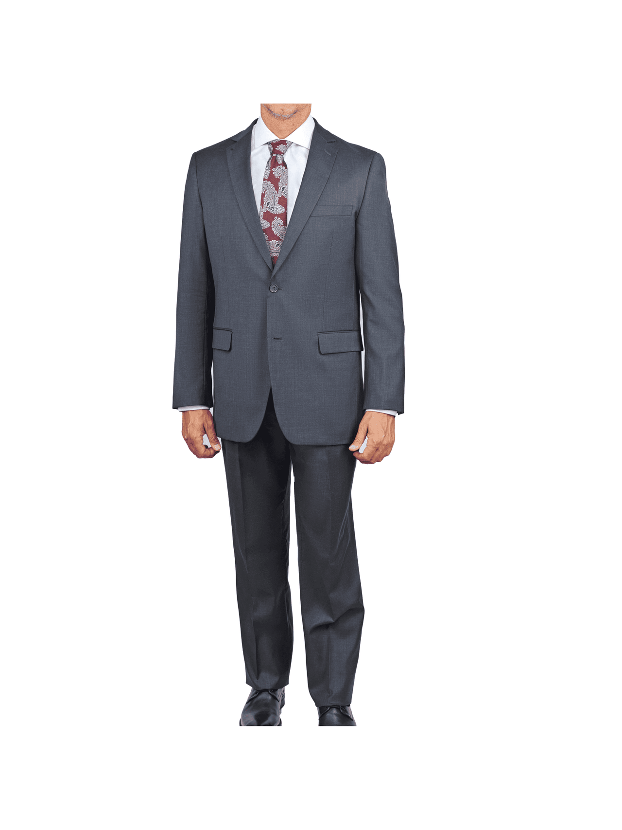 charcoal gray two-button men's suit