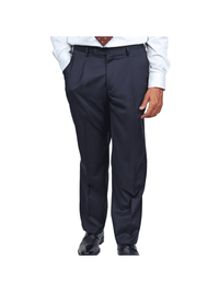 Thumbnail for navy blue pleated wool suit pants