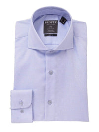 Thumbnail for Proper Shirtings SHIRTS 16 1/2 / 32/33 The Suit Depot Mens 100% Cotton Blue Cutaway Collar Slim Fit Dress Shirt