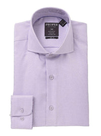 Thumbnail for Proper Shirtings SHIRTS 16 1/2 / 34/35 The Suit Depot Mens Cotton Lavender Purple Cutaway Collar Slim Fit Dress Shirt