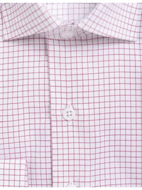 Thumbnail for Proper Shirtings SHIRTS Mens Slim Fit Red & White Check Spread Collar Cotton Dress Shirt