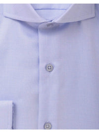 Thumbnail for Proper Shirtings SHIRTS The Suit Depot Mens 100% Cotton Blue Cutaway Collar Slim Fit Dress Shirt