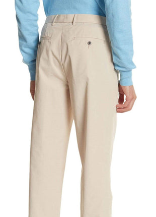 Ralph Lauren PANTS Lauren Ralp Lauren Regular Fit Solid Tan Flat Front Cotton Dress Pants