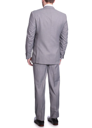 back view of light gray classic fit men's suit