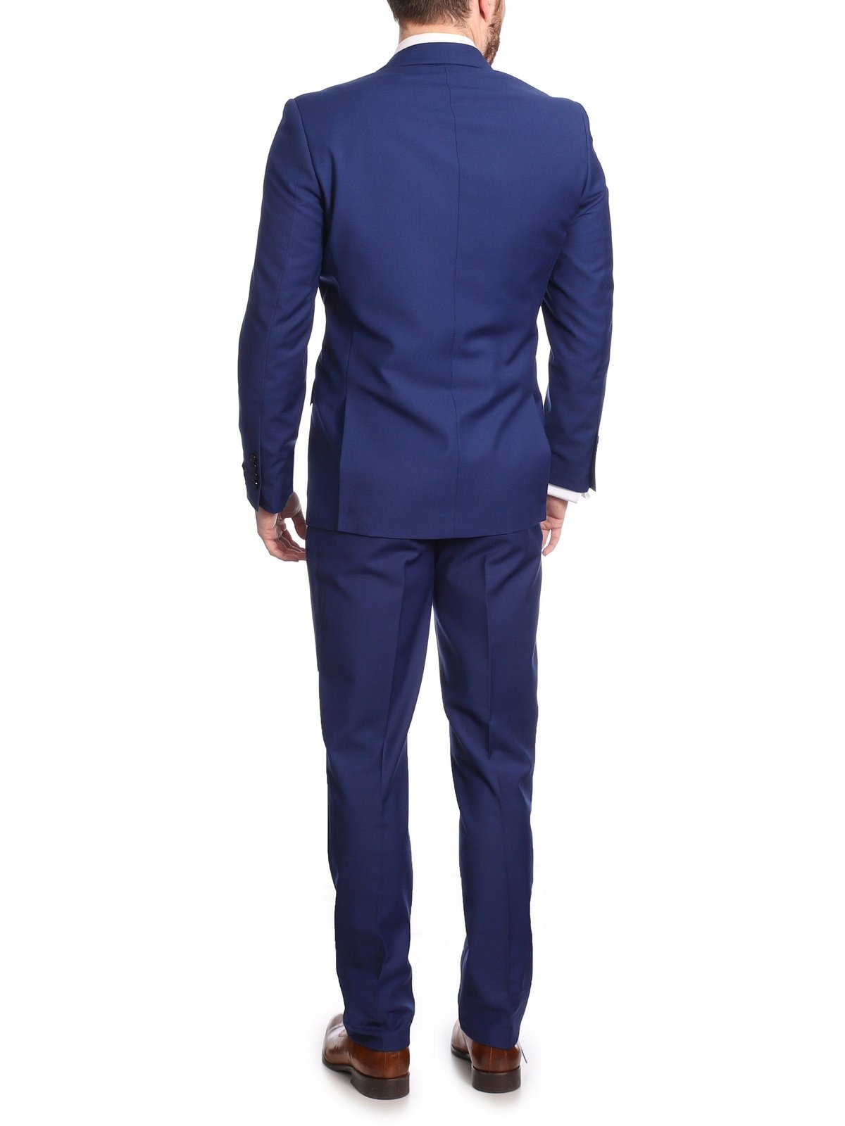 back view of French blue men's suit