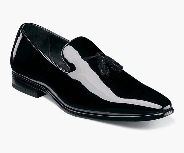 men dress shoes black Stacy Adams Men's Phoenix Tassel Slip-On Loafer Patent / 7.5 improves posture SIZE:X-SMALL Pearl Cocktail Dress With subcapsule-Business Casual and Professional