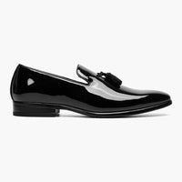 Thumbnail for Stacy Adams SHOES Stacy Adams Mens Solid Black Tassel Slip On Patent Leather Tuxedo Dress Shoes
