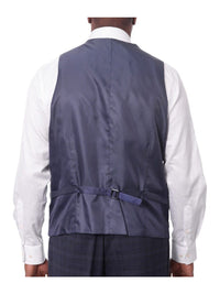 Thumbnail for Steven Land Sale Suits Steven Land Mens Blue Plaid 100% Wool Classic Fit 3 Piece Suit