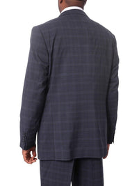 Thumbnail for Steven Land Sale Suits Steven Land Mens Blue Plaid 100% Wool Classic Fit 3 Piece Suit