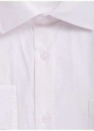 Steven Land SHIRTS Steven Land Trim Fit Solid White Twill Spread Collar Barrel Cuff Cotton Dress Shirt