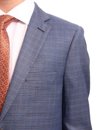 Thumbnail for T.o. Husky Fit Blue & Gray Check Two Button Two Piece Boys Suit - The Suit Depot