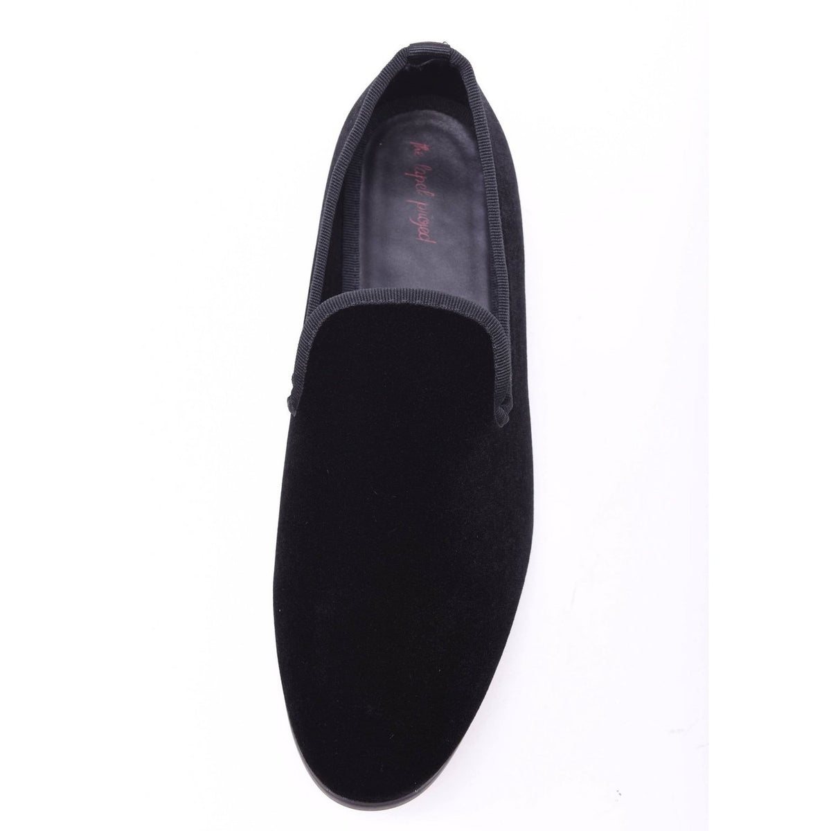 The Lapel Project The Lapel Project Black Velvet Loafer Prom Wedding Slip On Mens Dress Shoes