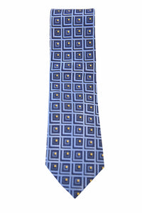 Thumbnail for The Suit Depot Blue Medallion Arthur Black Premium Silk Tie