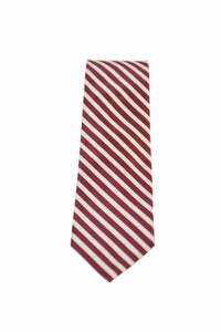 Thumbnail for The Suit Depot Burgundy Stripes Arthur Black Premium Silk Tie