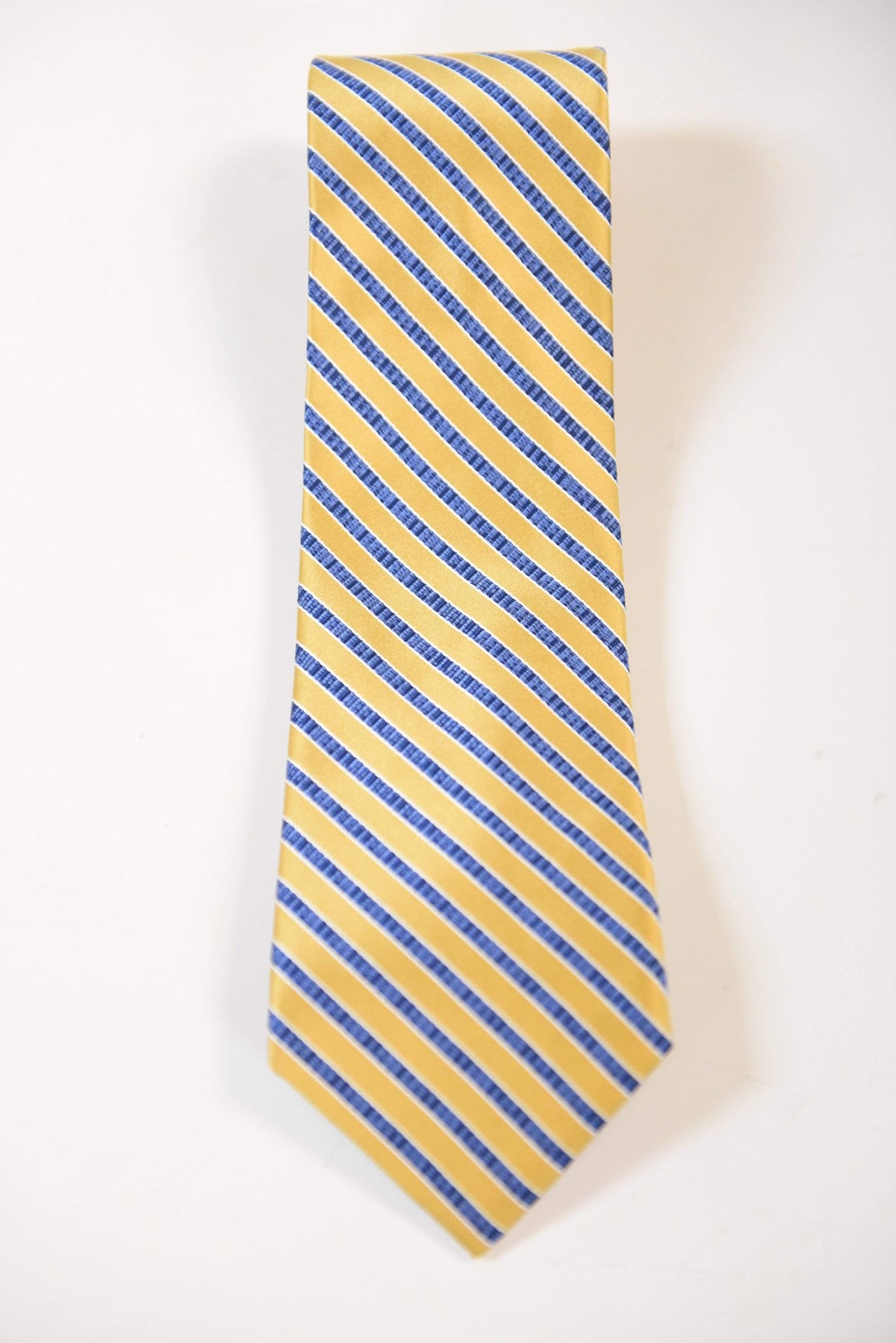 The Suit Depot Gold Stripe Arthur Black Premium Silk Tie