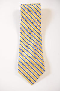 Thumbnail for The Suit Depot Gold Stripe Arthur Black Premium Silk Tie