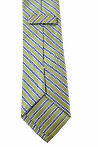 Thumbnail for The Suit Depot Green Stripe Arthur Black Premium Silk Tie