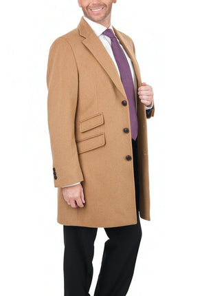 The Suit Depot OUTERWEAR The Suit Depot Men's Wool Cashmere Single Breasted 3/4 Length Top Coat