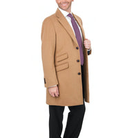 Thumbnail for The Suit Depot OUTERWEAR The Suit Depot Men's Wool Cashmere Single Breasted 3/4 Length Top Coat