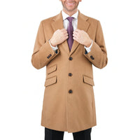 Thumbnail for The Suit Depot OUTERWEAR The Suit Depot Men's Wool Cashmere Single Breasted 3/4 Length Top Coat