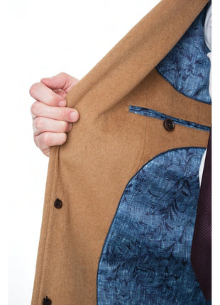The Suit Depot OUTERWEAR The Suit Depot Men's Wool Cashmere Single Breasted 3/4 Length Top Coat