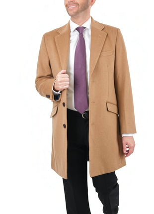 The Suit Depot OUTERWEAR The Suit Depot Men's Wool Cashmere Single Breasted 3/4 Length Top Coat