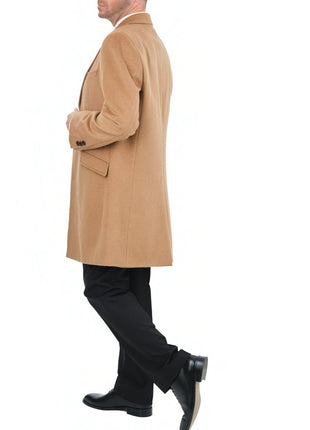 The Suit Depot OUTERWEAR The Suit Depot Men's Wool Cashmere Single Breasted 3/4 Length Top Coat