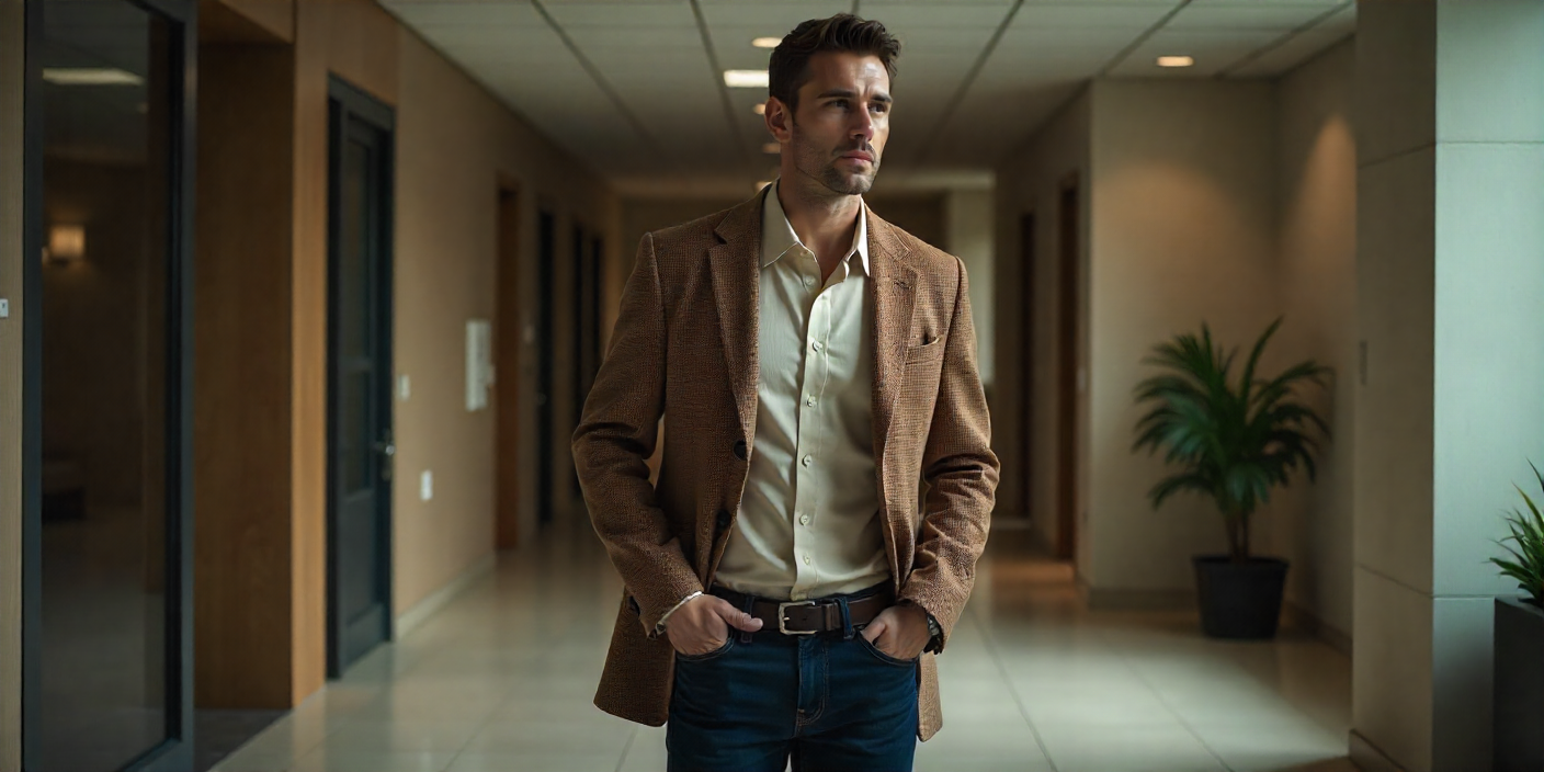 Business casual outfit with jeans sport coat and dress shirt