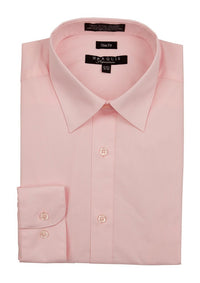 Thumbnail for Marquis Mens Slim Fit Pink Cotton Blend Dress Shirt