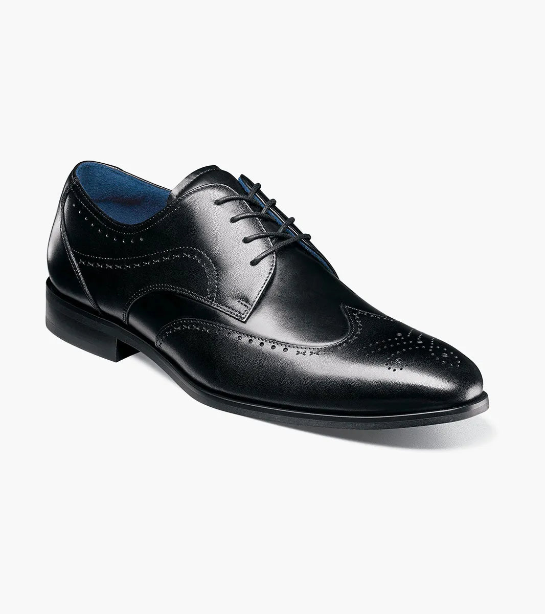 Stacy Adams Brayden Mens Black Lace up Wingtip Oxford Leather Dress Sh The Suit Depot