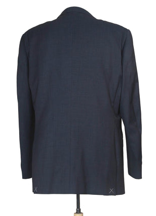 Bresciani Mens 46L Drop 6 Navy Pindot Super 150s Wool Classic Fit 3 Piece Suit
