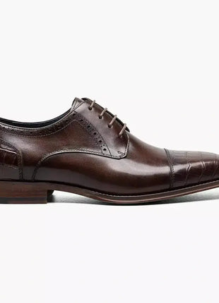Stacy Adams Penley Men's Brown Leather Cap Toe Oxford Dress Shoes