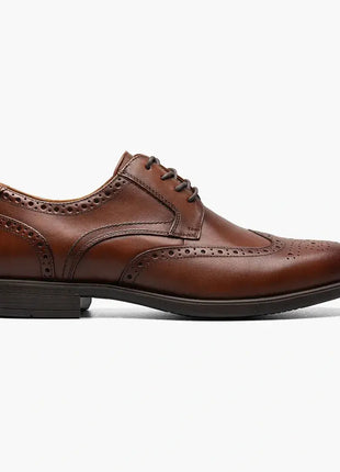 Florsheim Mens Midtown Cognac Brown Wingtip Lace-up Oxford Dress Shoes