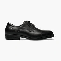 Thumbnail for Florsheim Mens Solid Black Midtown Cap Toe Oxford Leather Dress Shoes