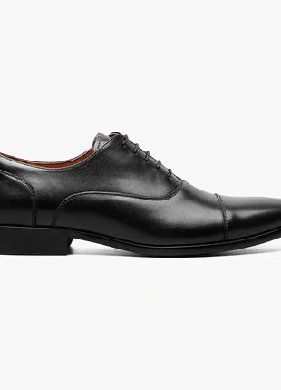 Florsheim Mens Postino Solid Black Oxford Cap Toe Leather Dress Shoes