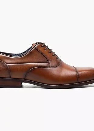 Stacy Adams Kallum Mens Cognac Brown Lace-up Oxford Leather Dress Shoes