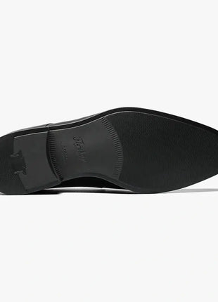 Florshiem Mens Amelio Black Moc Toe Slip On Leather Dress Shoes