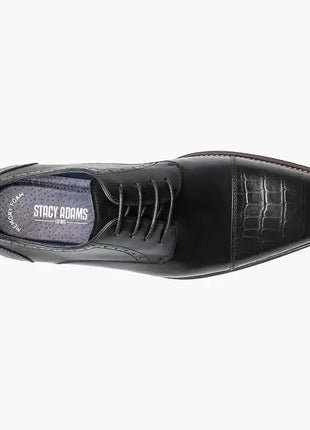 Stacy Adams Penley Men's Black Leather Cap Toe Oxford Dress Shoes