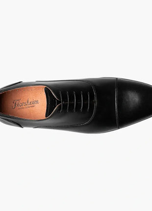 Florsheim Mens Postino Solid Black Oxford Cap Toe Leather Dress Shoes