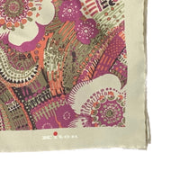 Thumbnail for Kiton Pink Orange Floral Silk Pocket Square Handmade In Italy